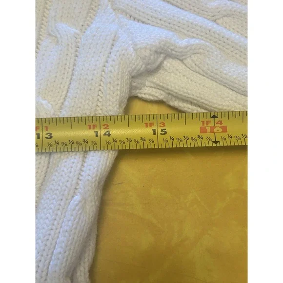 VTG Y2K Ralph Lauren Sport White & Blue Sweater Cotton Preppy Classic Womens M - Picture 5 of 6
